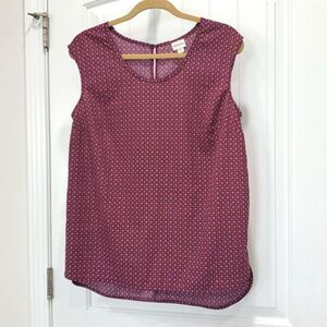 Merona Womans Sleeveless Patterned Sleeve Scoop Neck Top Size Large